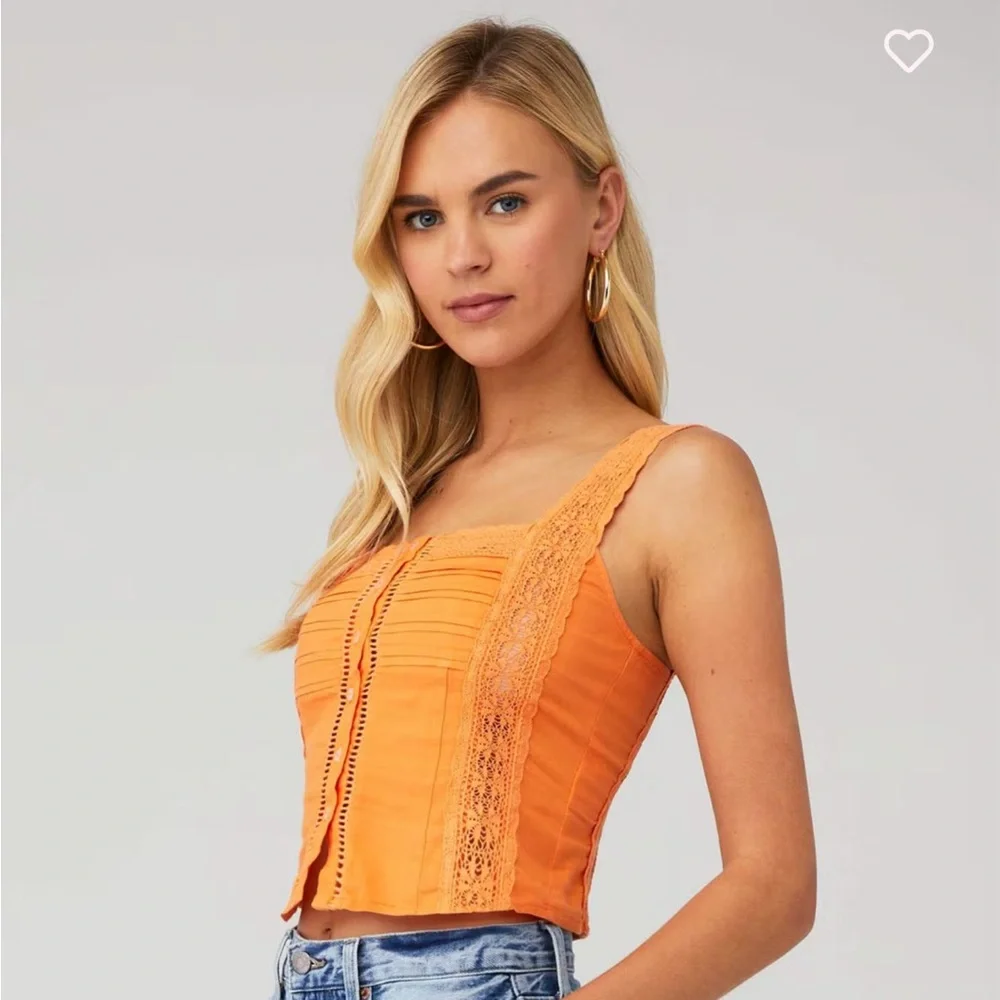 FREE PEOPLE MAGGIE LACE TANK XL - Picture 2 of 8